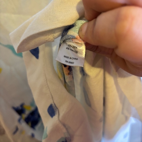 For Cynthia Linen Floral Summer Spring Lace Sleeveless Midi Dress NWT Large - Picture 6 of 7